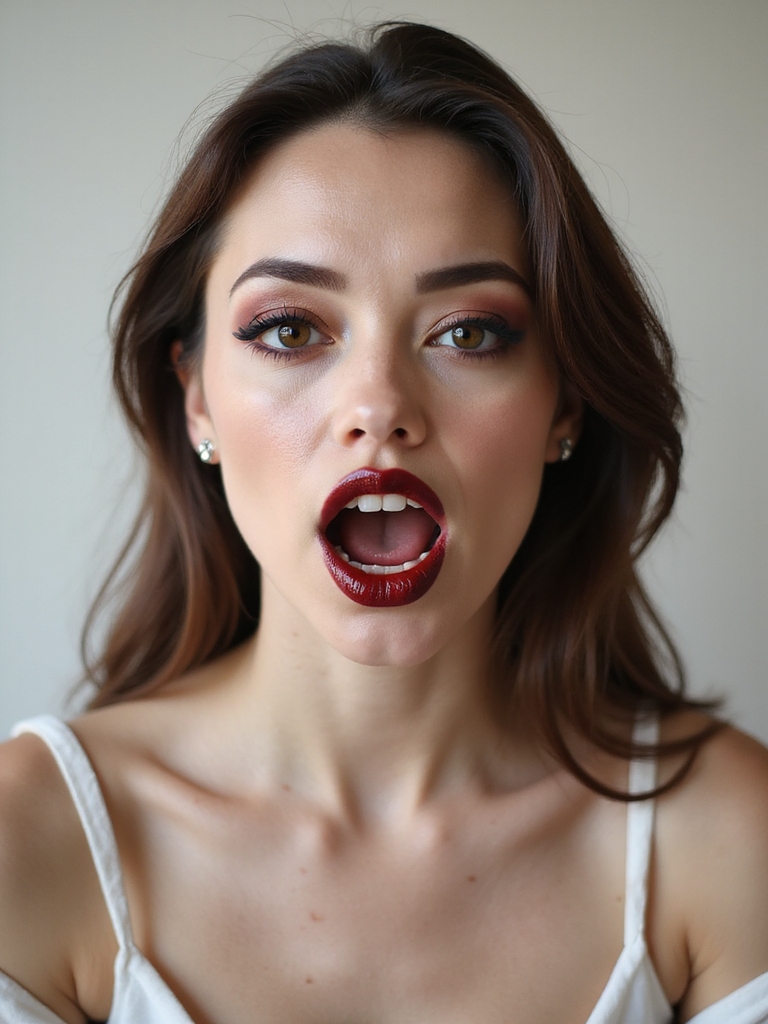blurred stained lips tiny fangs