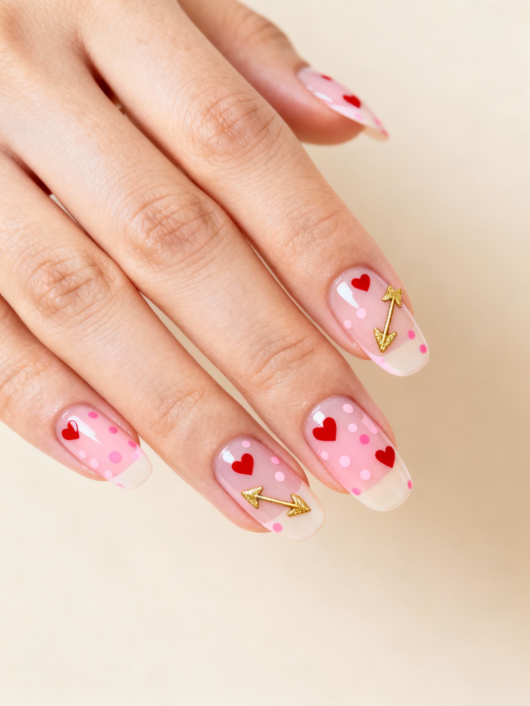 blush hearts glossy clustered accents