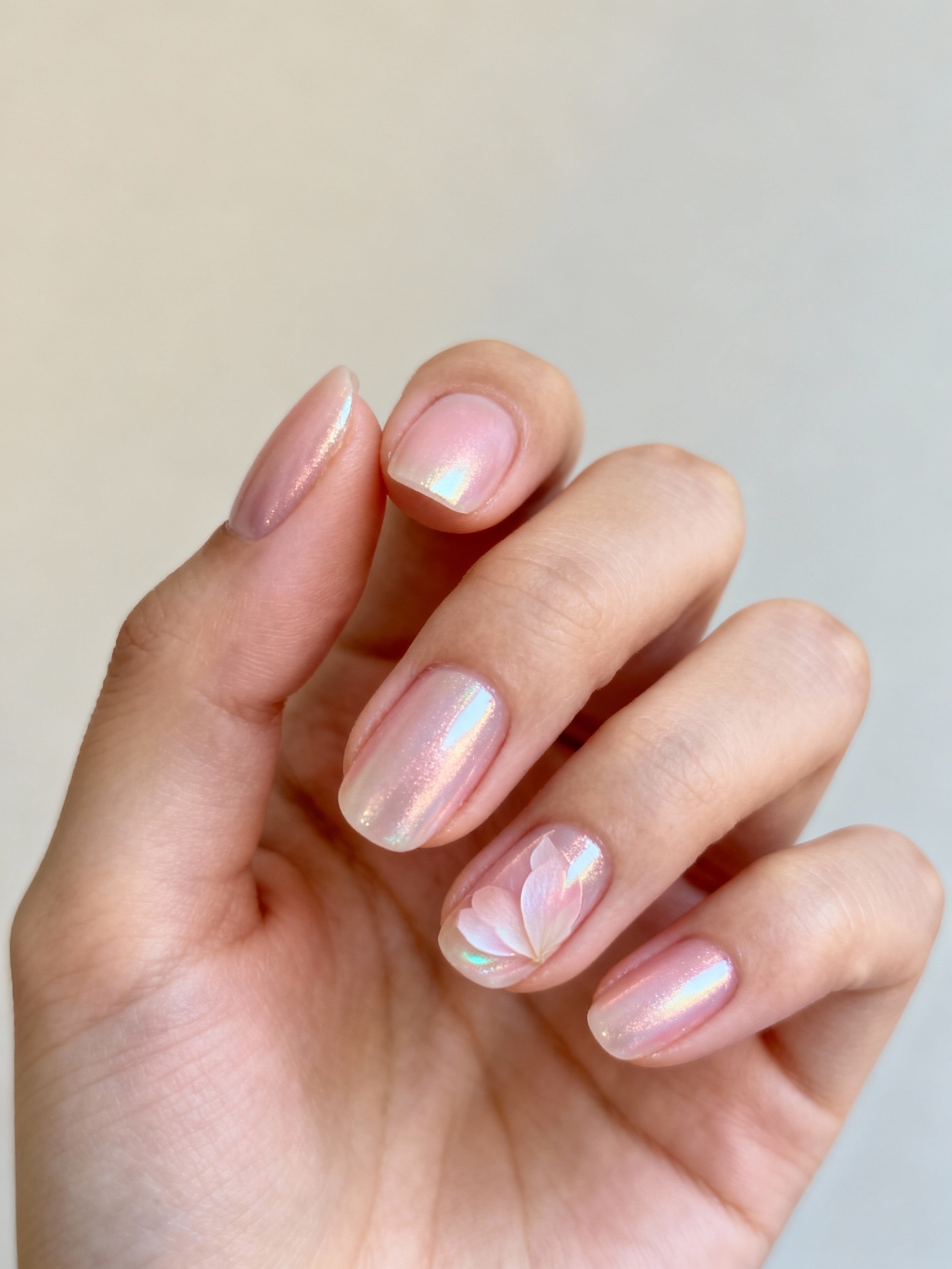 blush pink pearlescent luminous finish