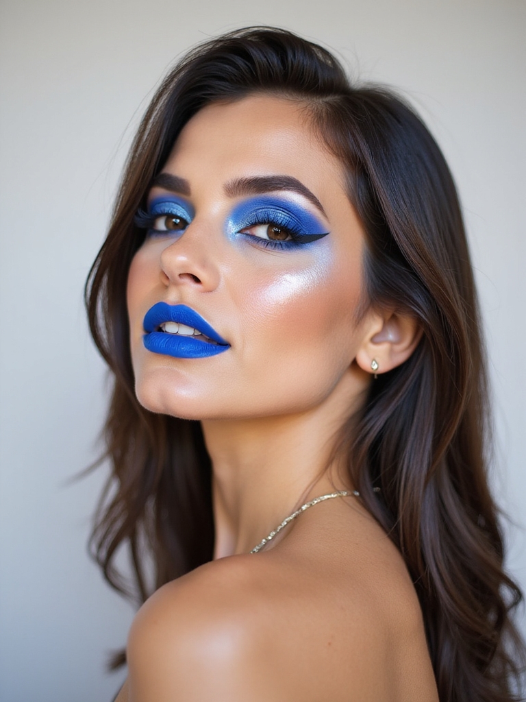 bold blue makeup looks