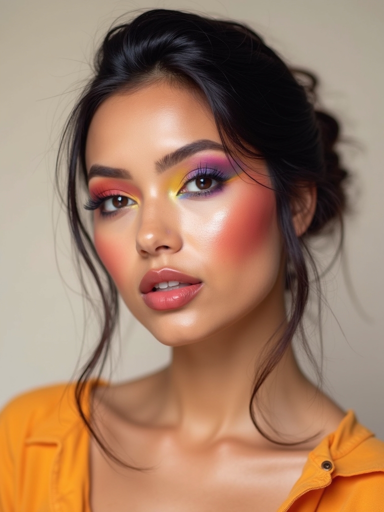 bold colorful pride makeup