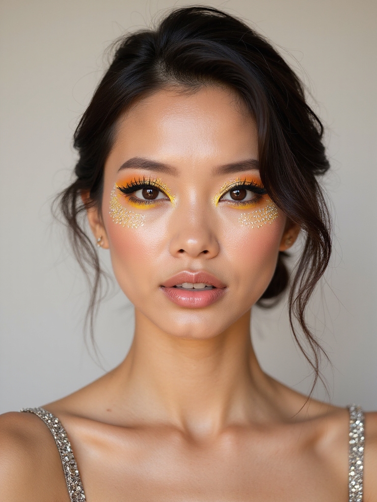 bold glittery dramatic eye makeup