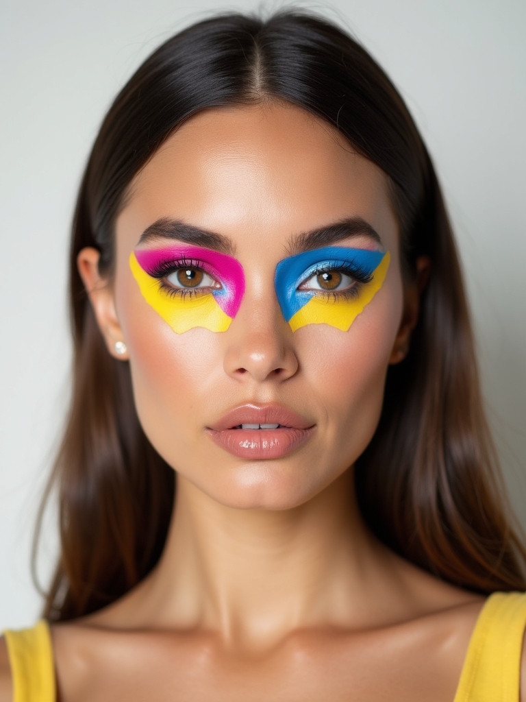 bold graphic color blocked eyes