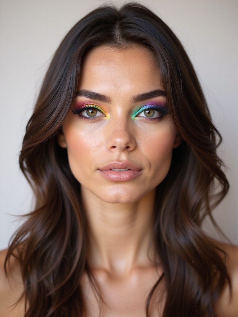 bold rainbow winged liner