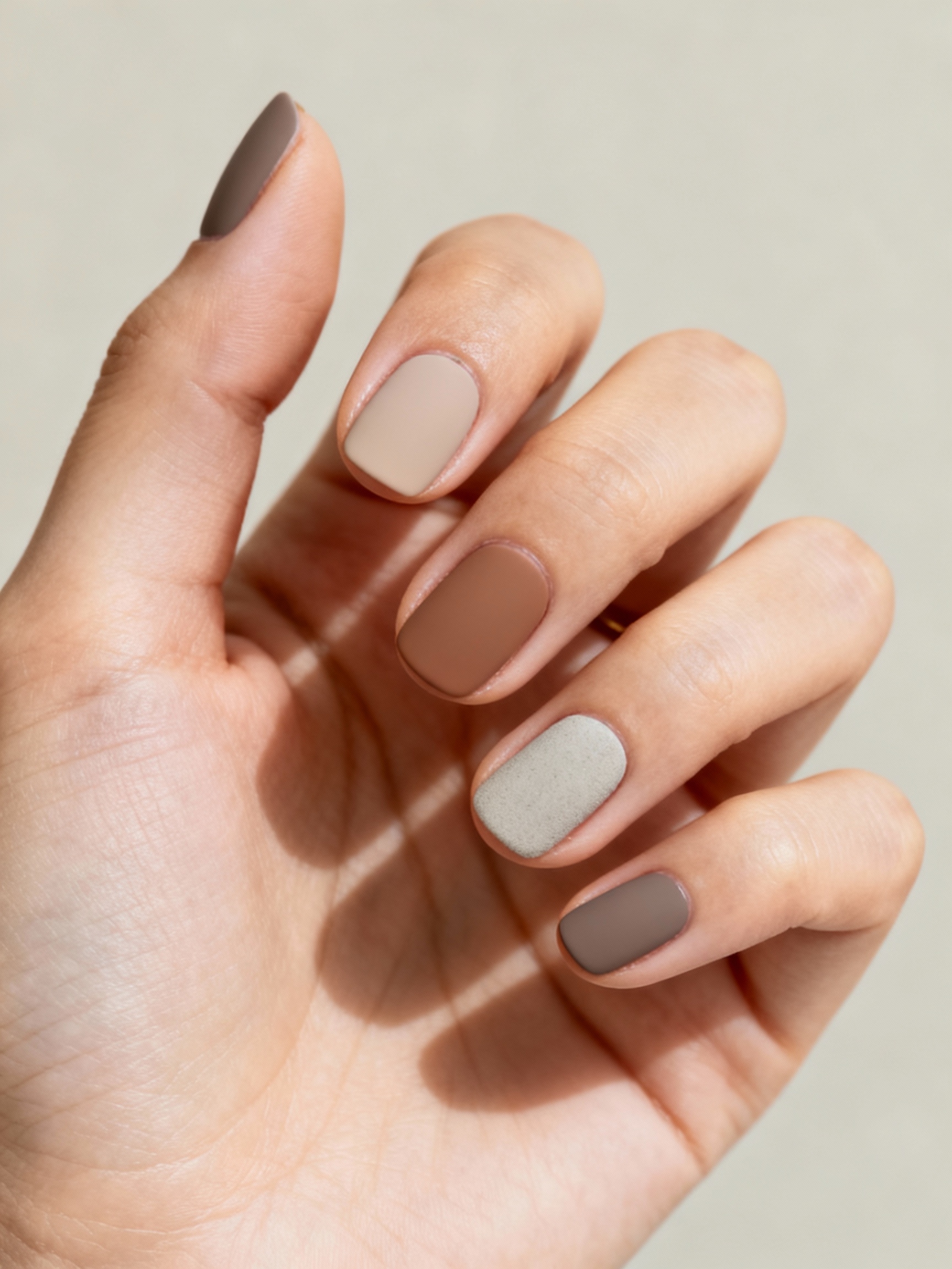 chalkboard matte neutral manicure
