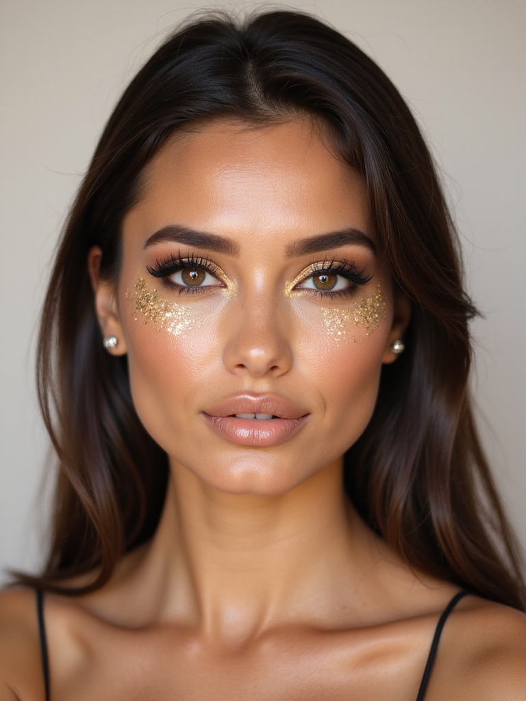 champagne gilded glittered sculpted spots