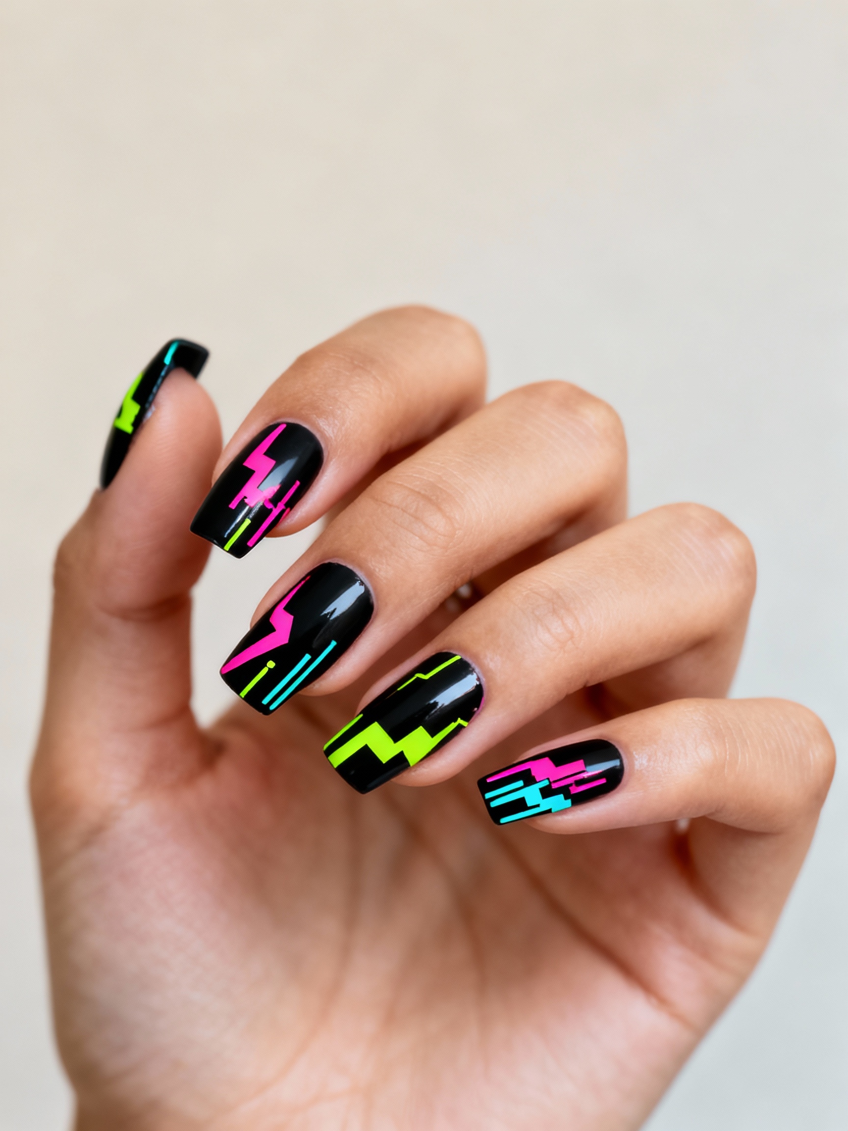 chartreuse and hot coral streaks