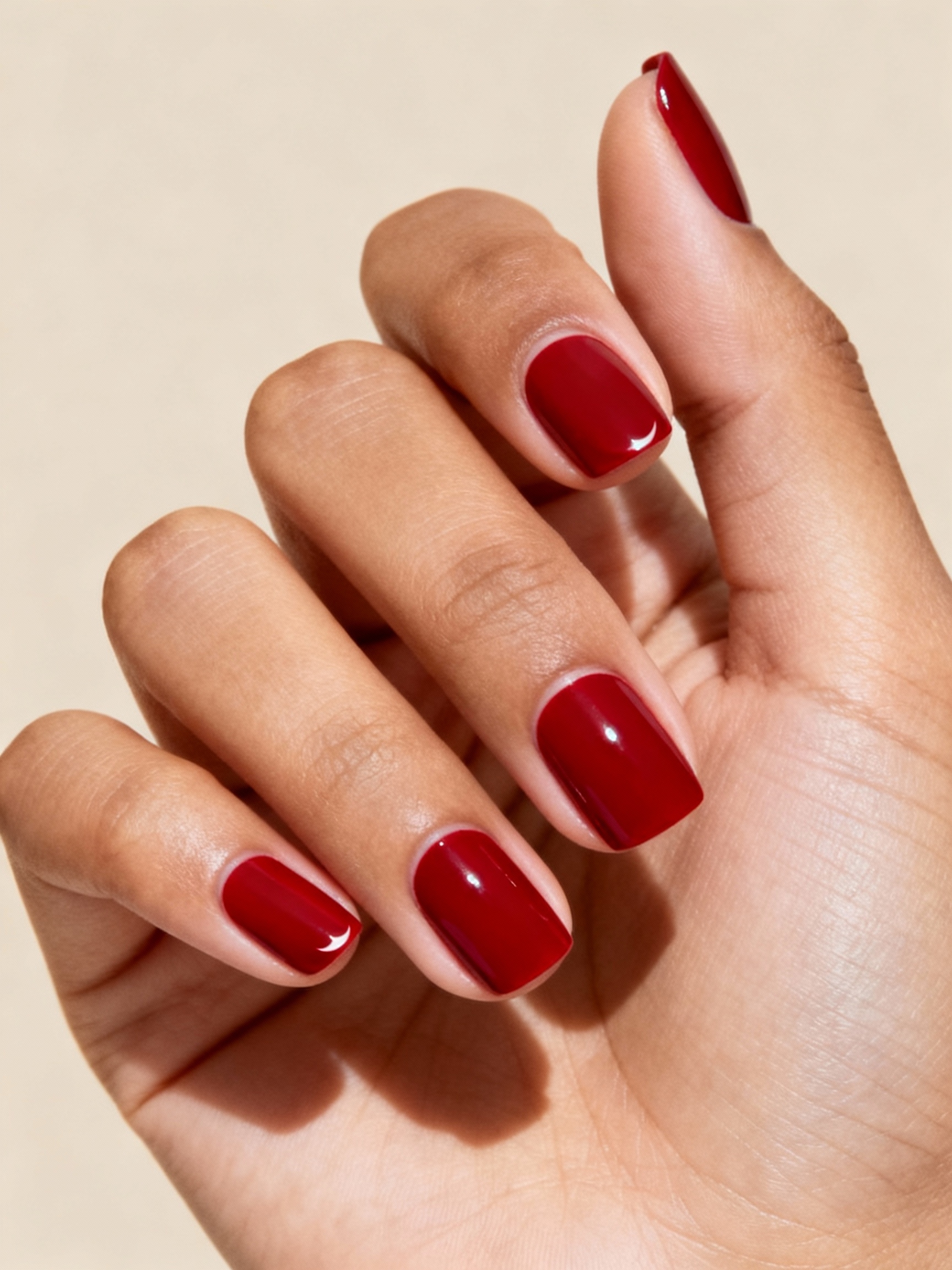 cherry red glossy half moons