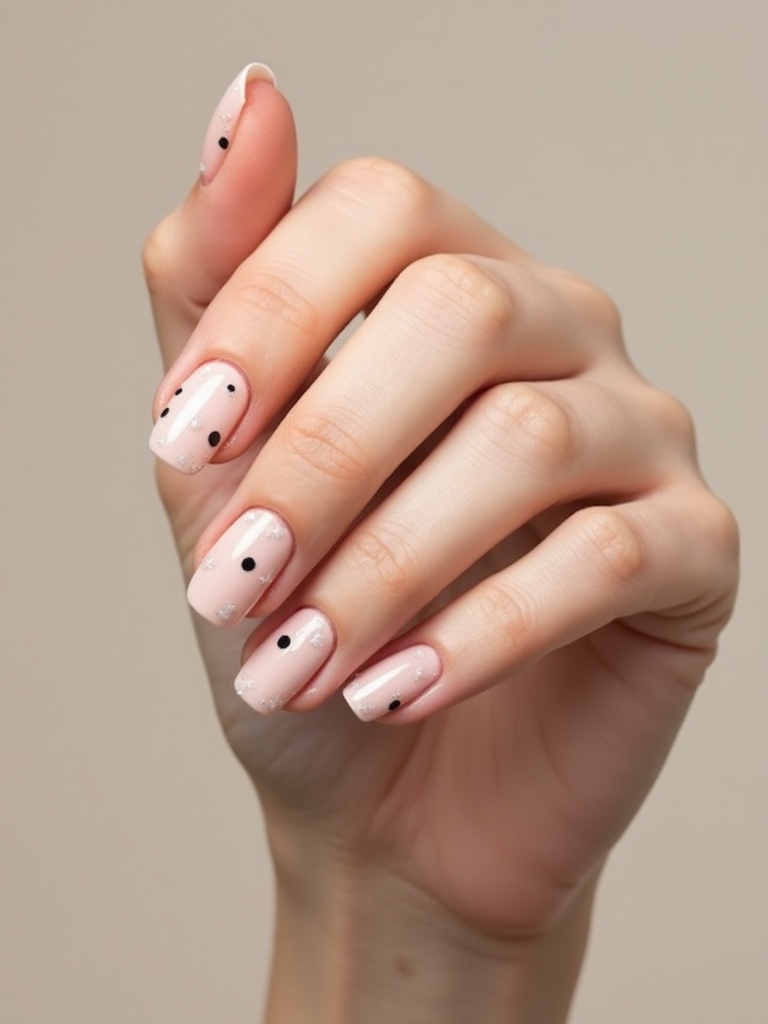 chic minimalist dotted cuticle nails
