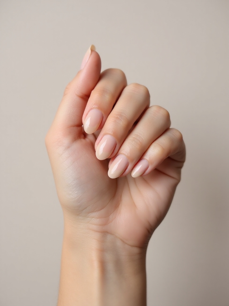 chic neutral crescent cuticles technique