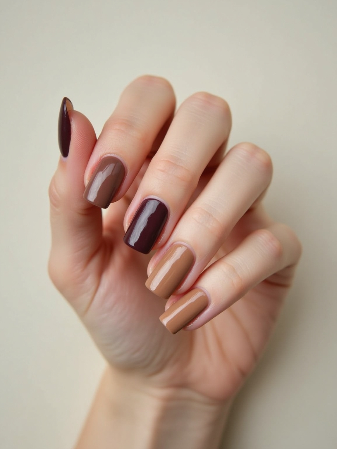chic short nails softly angled