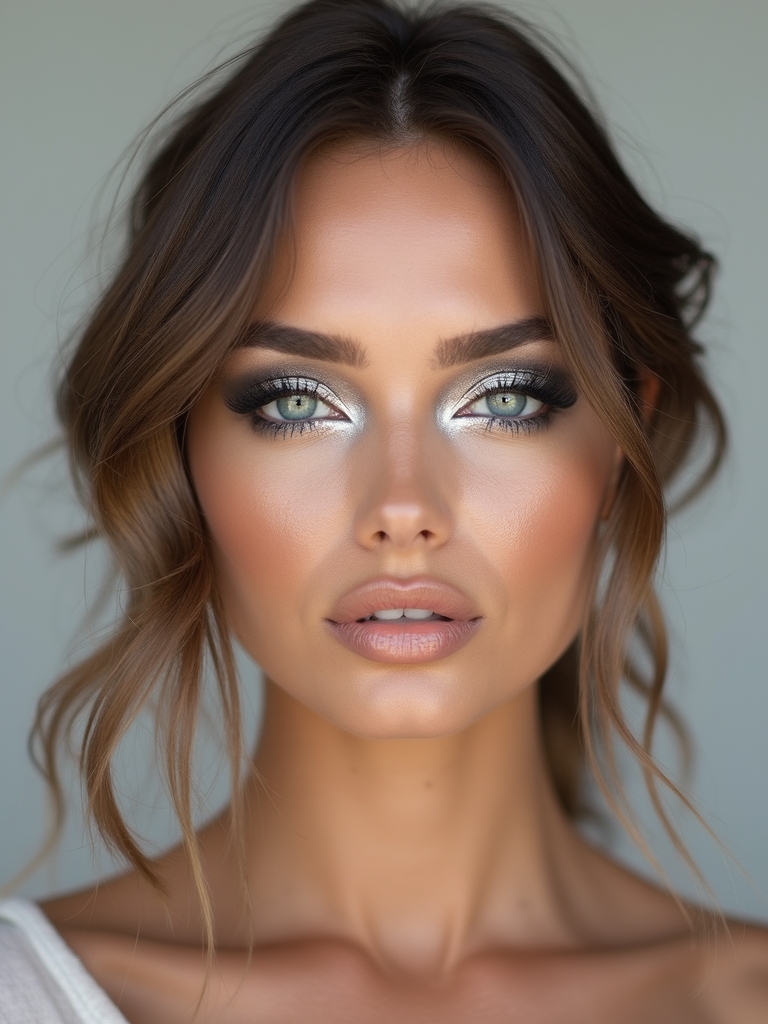 chrome smokey halo eyes