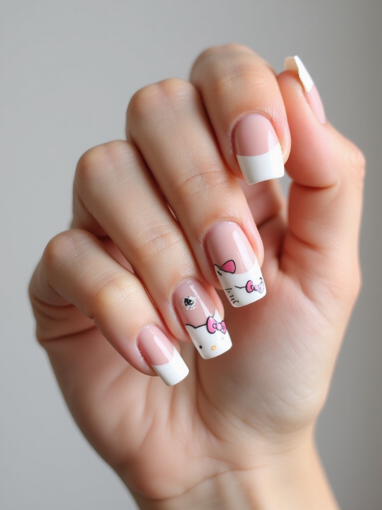 classic hello kitty french tip