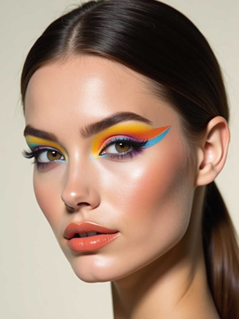 color blocked complementary geometric lids