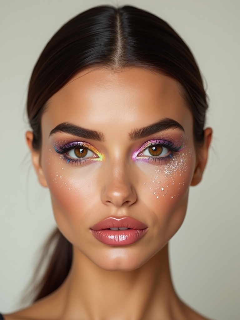 cosmetic grade glitter brow technique