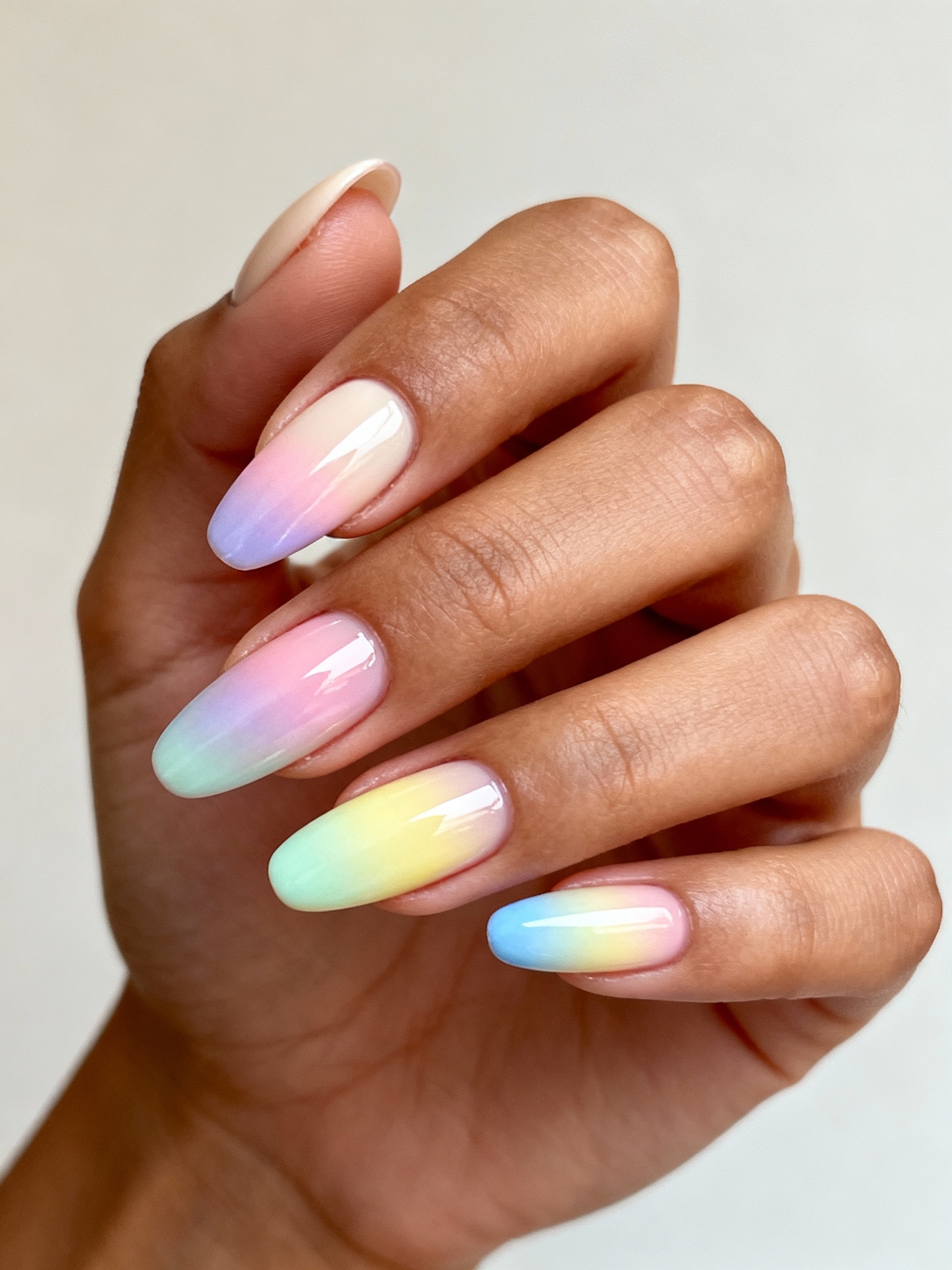 cotton candy pastel ombr manicure