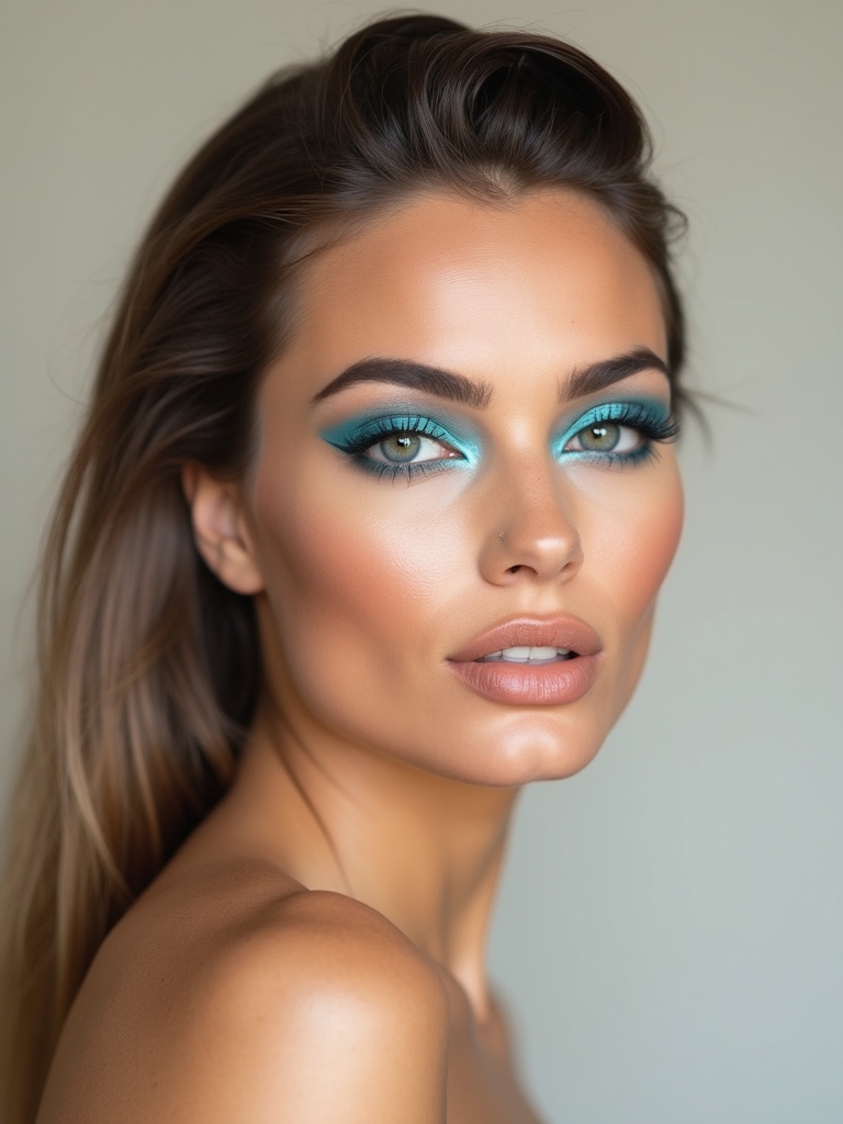 creamy aqua lower lash accent