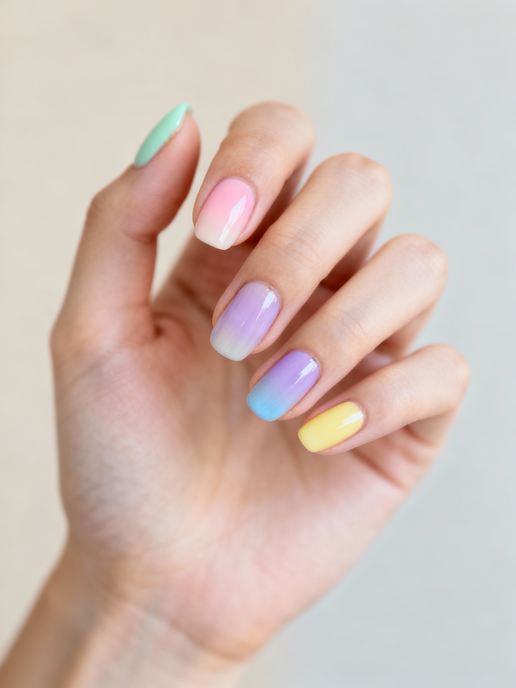 creamy pastel ombr glow