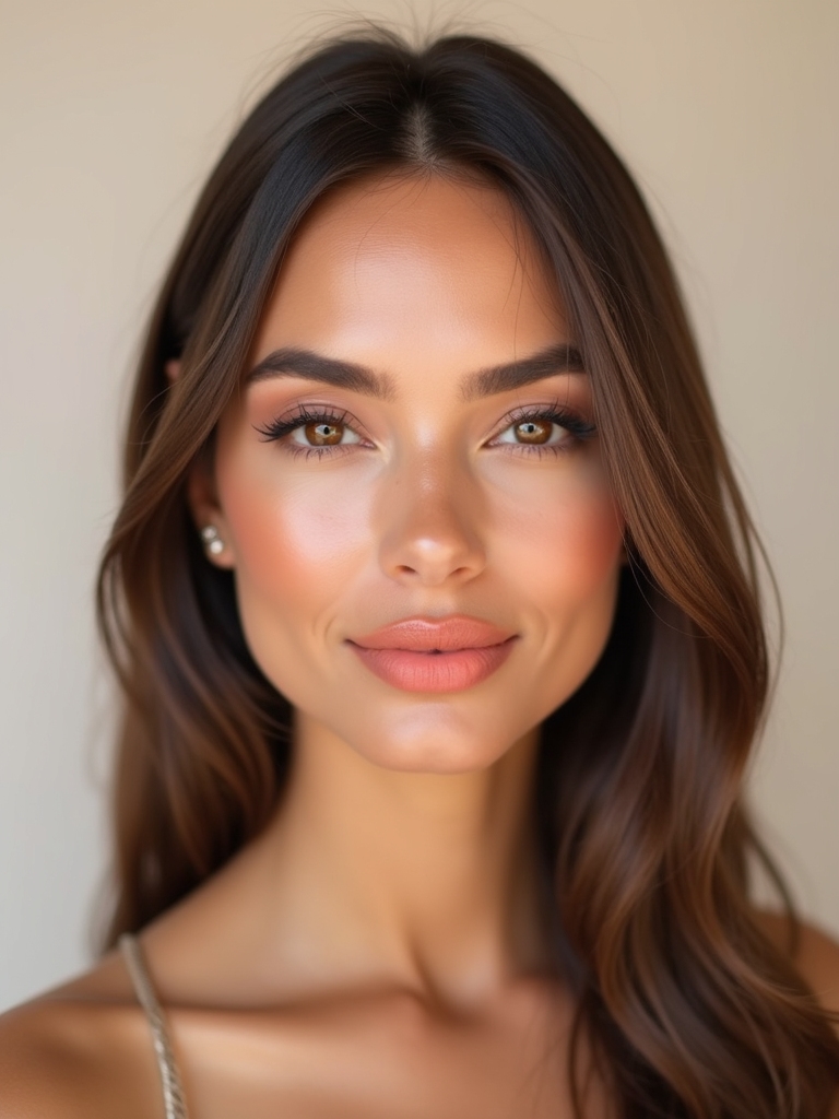 creamy peachy nude polished lips