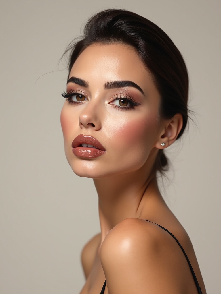 crisp contrast blurred glossed lips