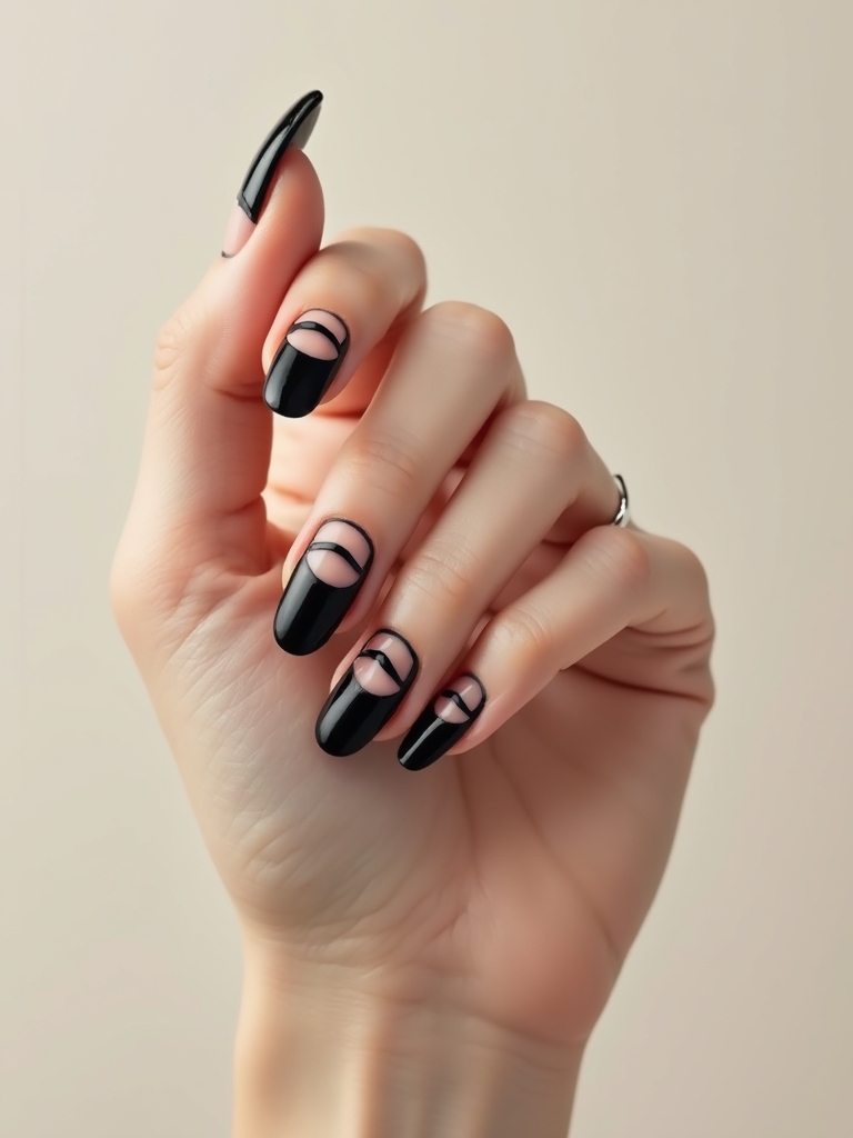 crisp geometric negative space french