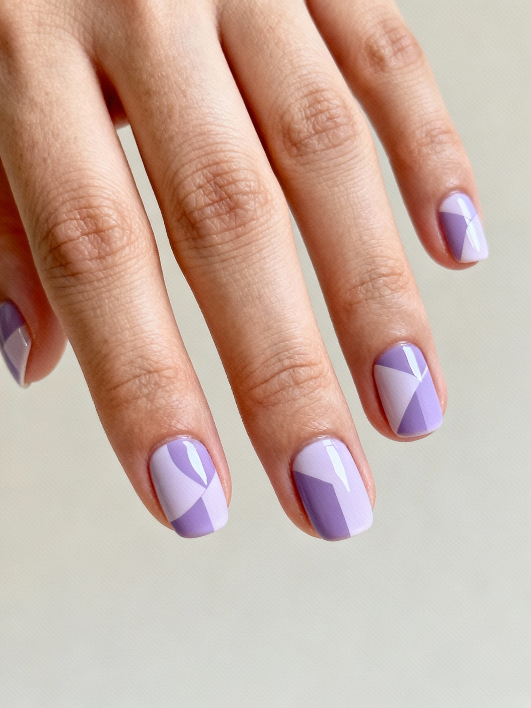 crisp lavender negative space geometry