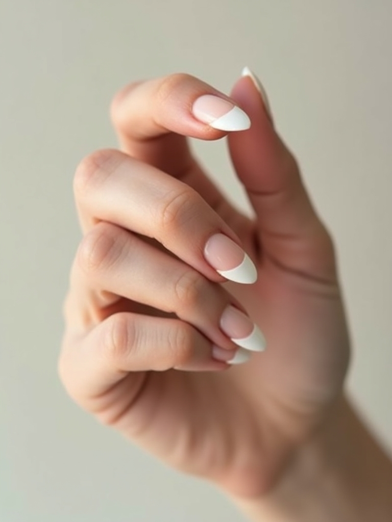crisp minimalist pastel tipped nails