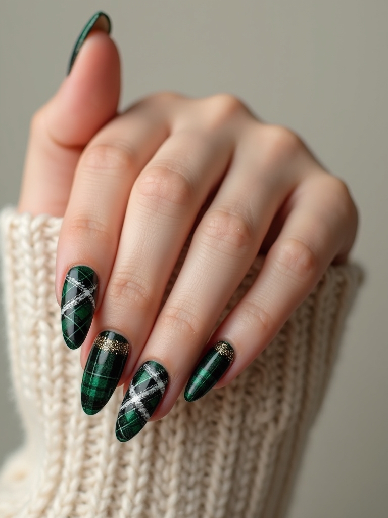 crisp modern evergreen plaid