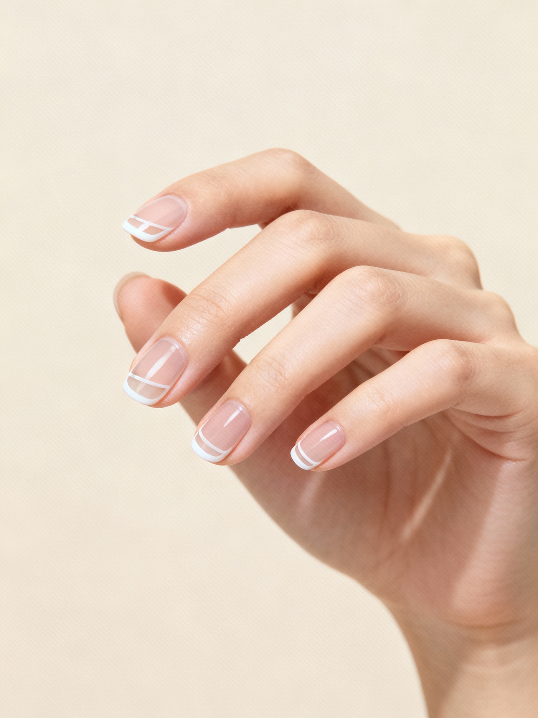 crisp negative space minimalist nailwork