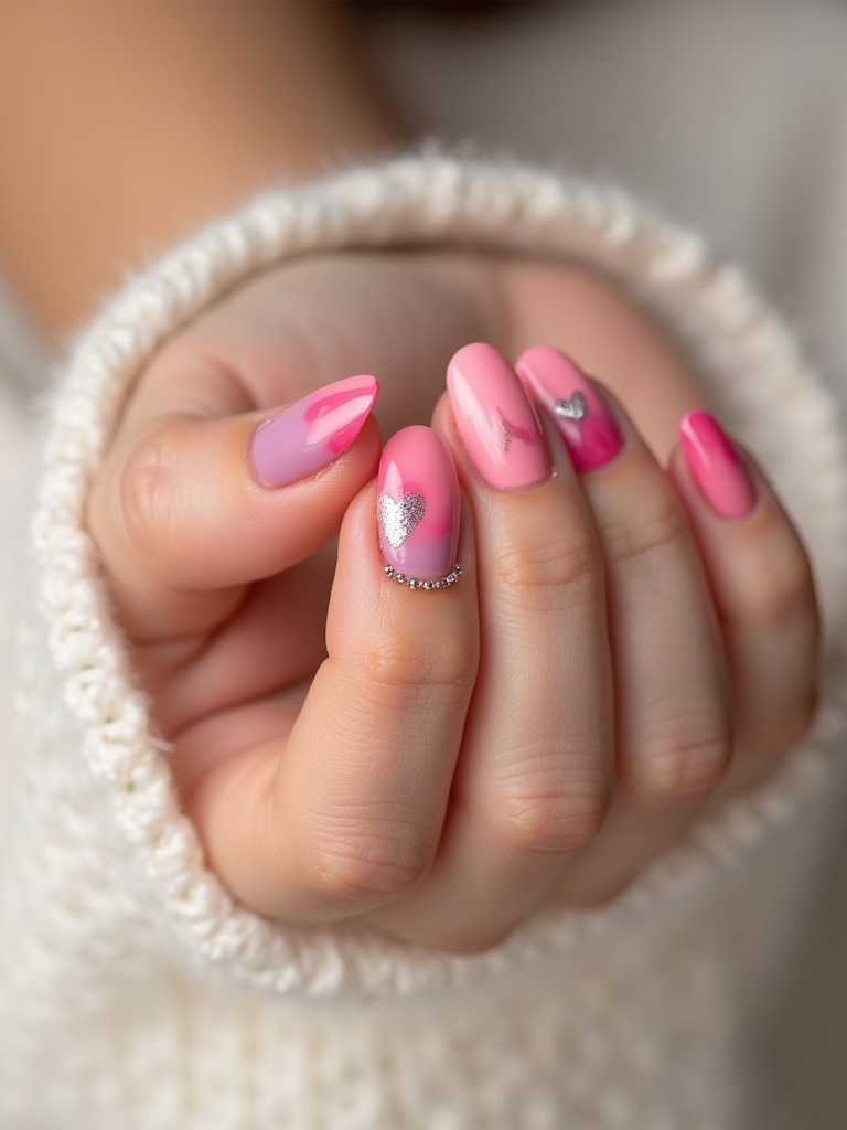 curated five tone pink manicure