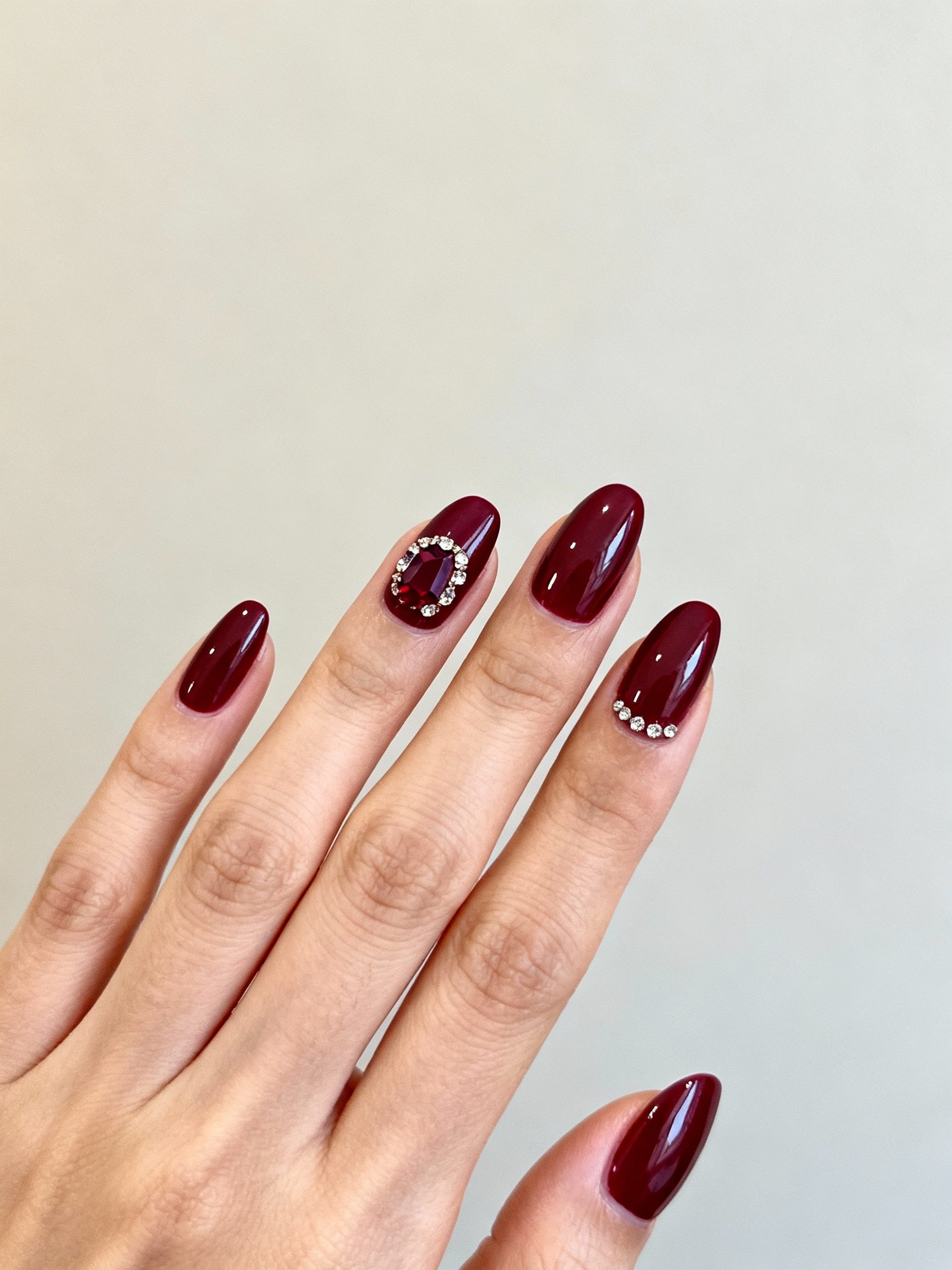 deep burgundy jeweled accent