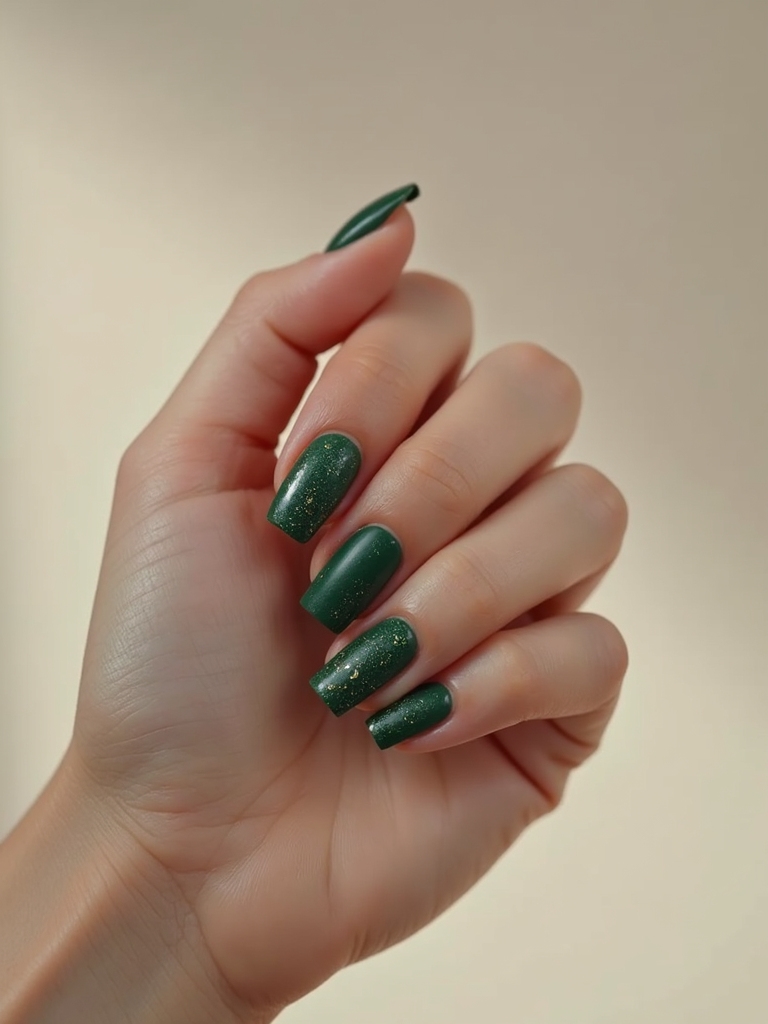 deep evergreen with gold flecks