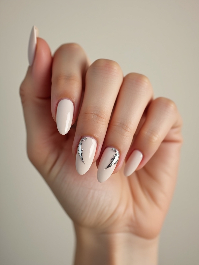 delicate asymmetrical silver foil