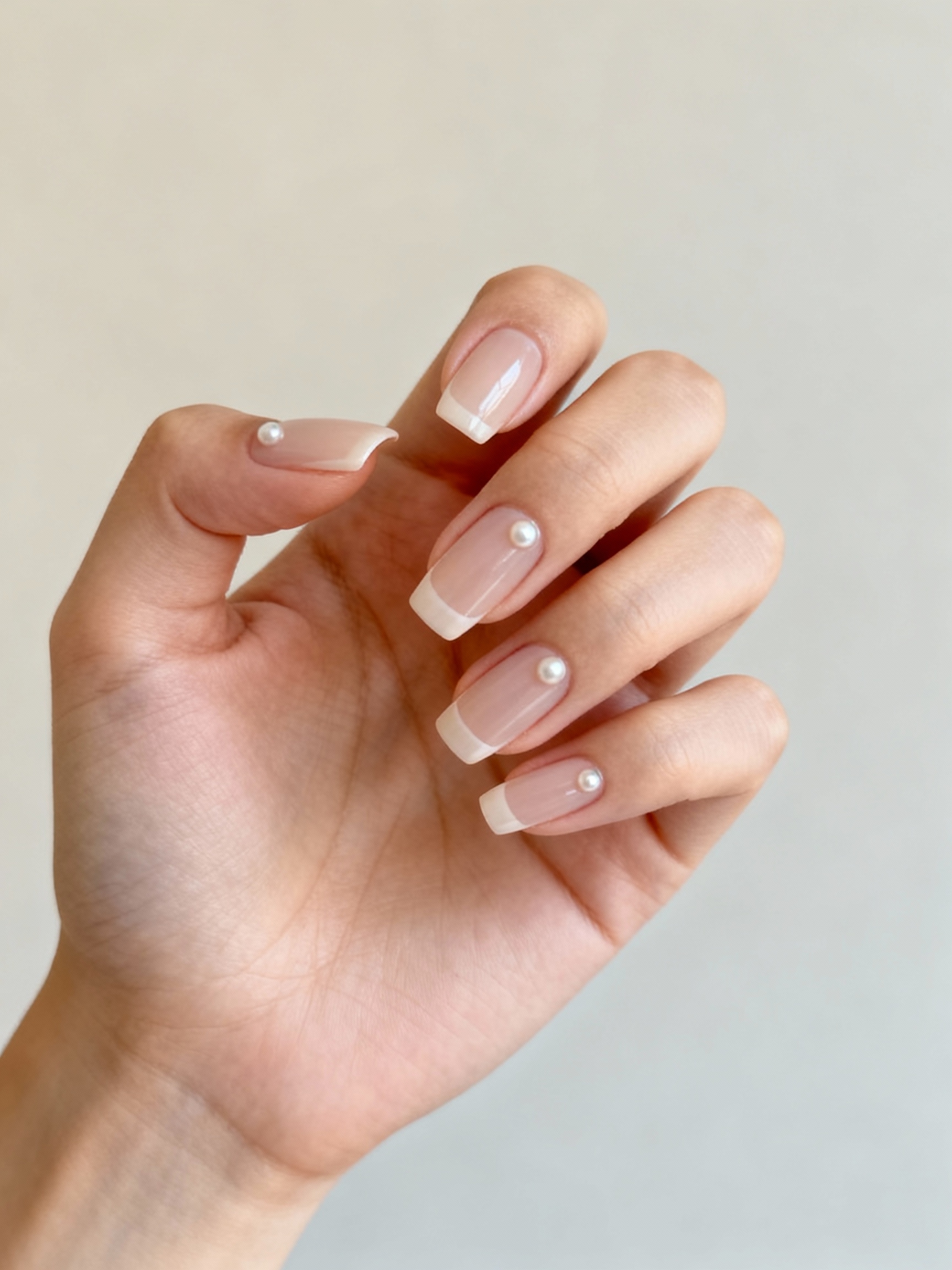 delicate clustered pearl nail accents