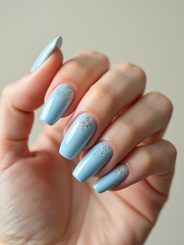 delicate gold flecked baby blue