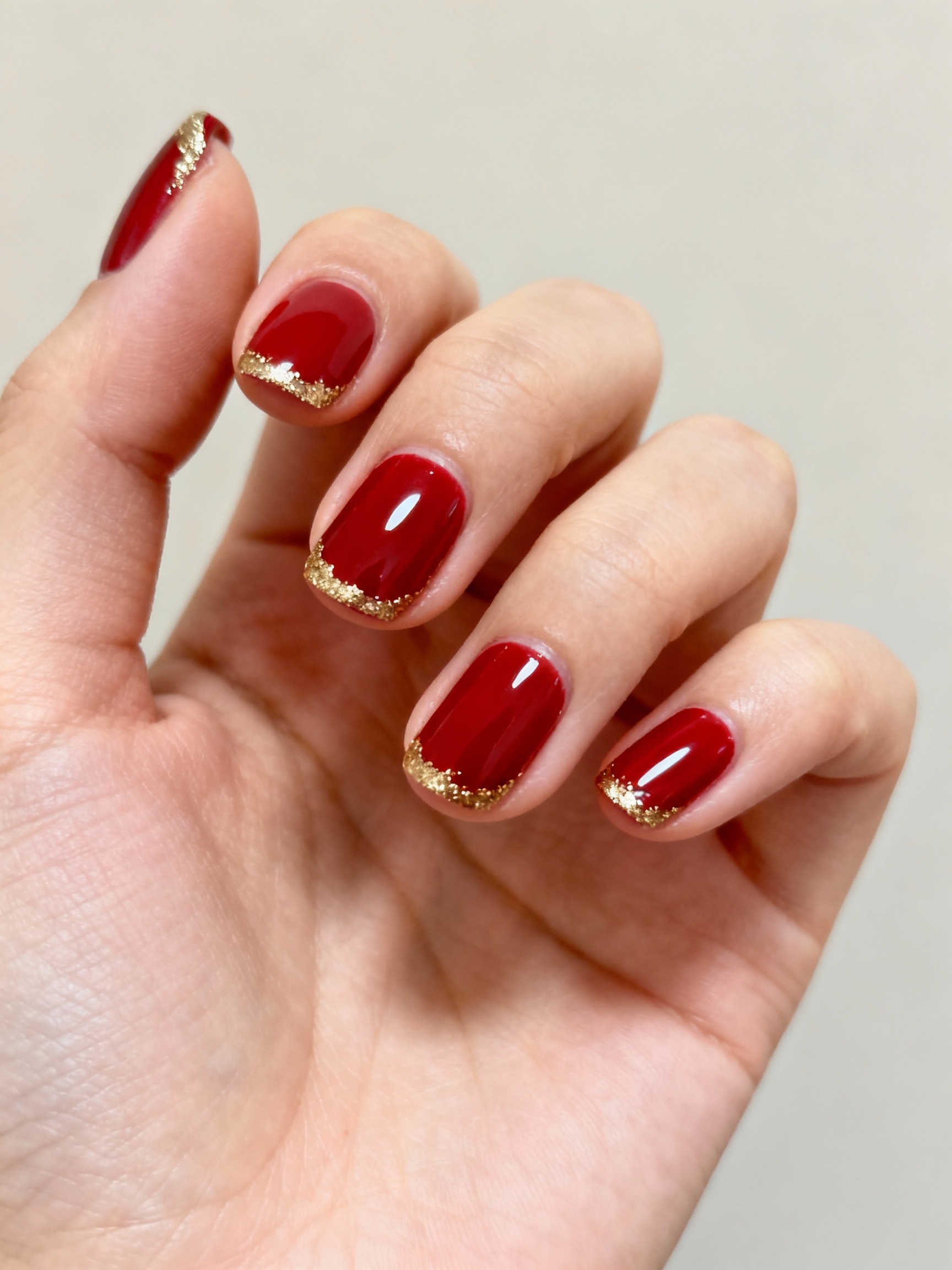 delicate gold trimmed crimson edges
