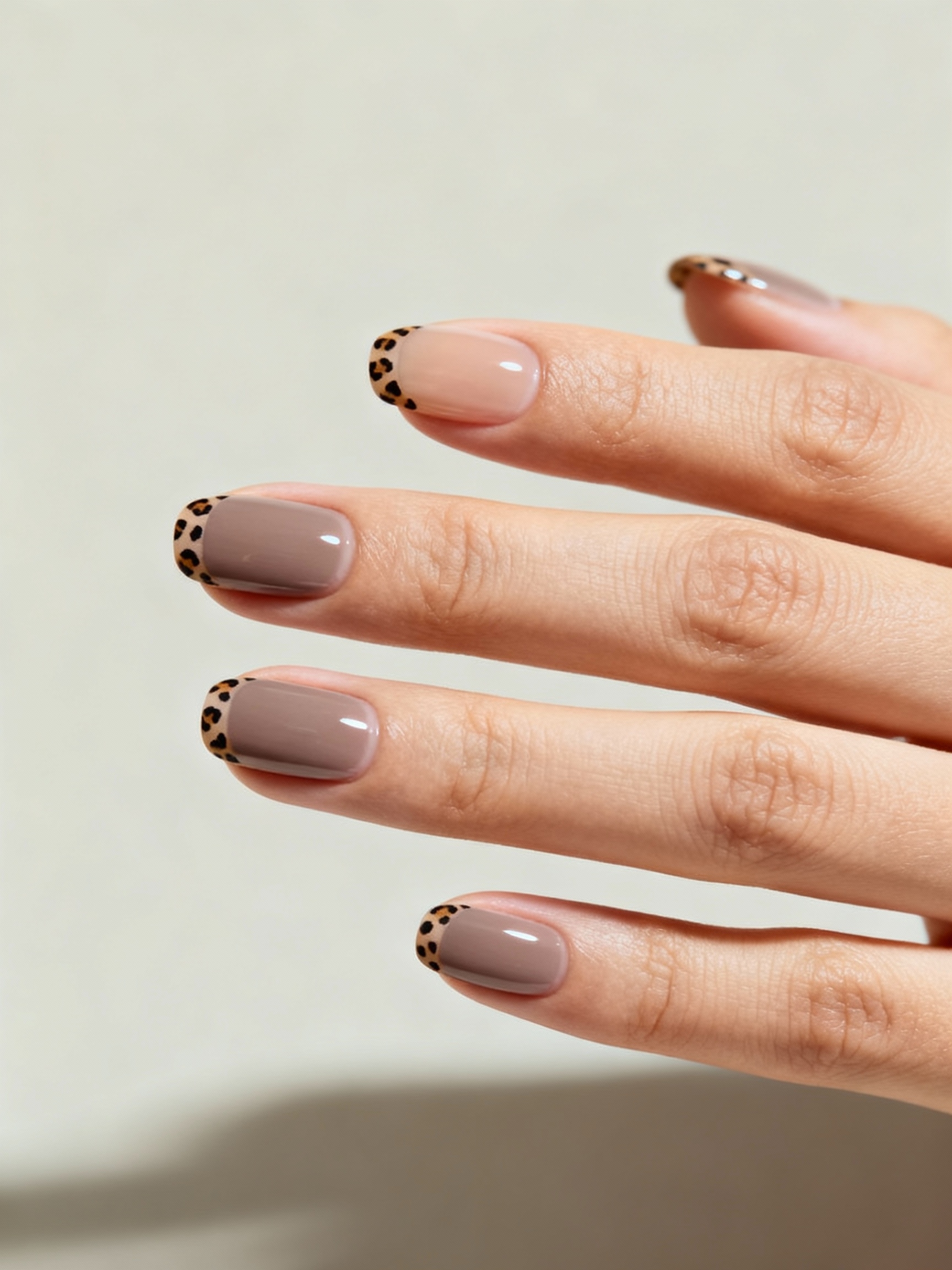 delicate micro leopard nail accents