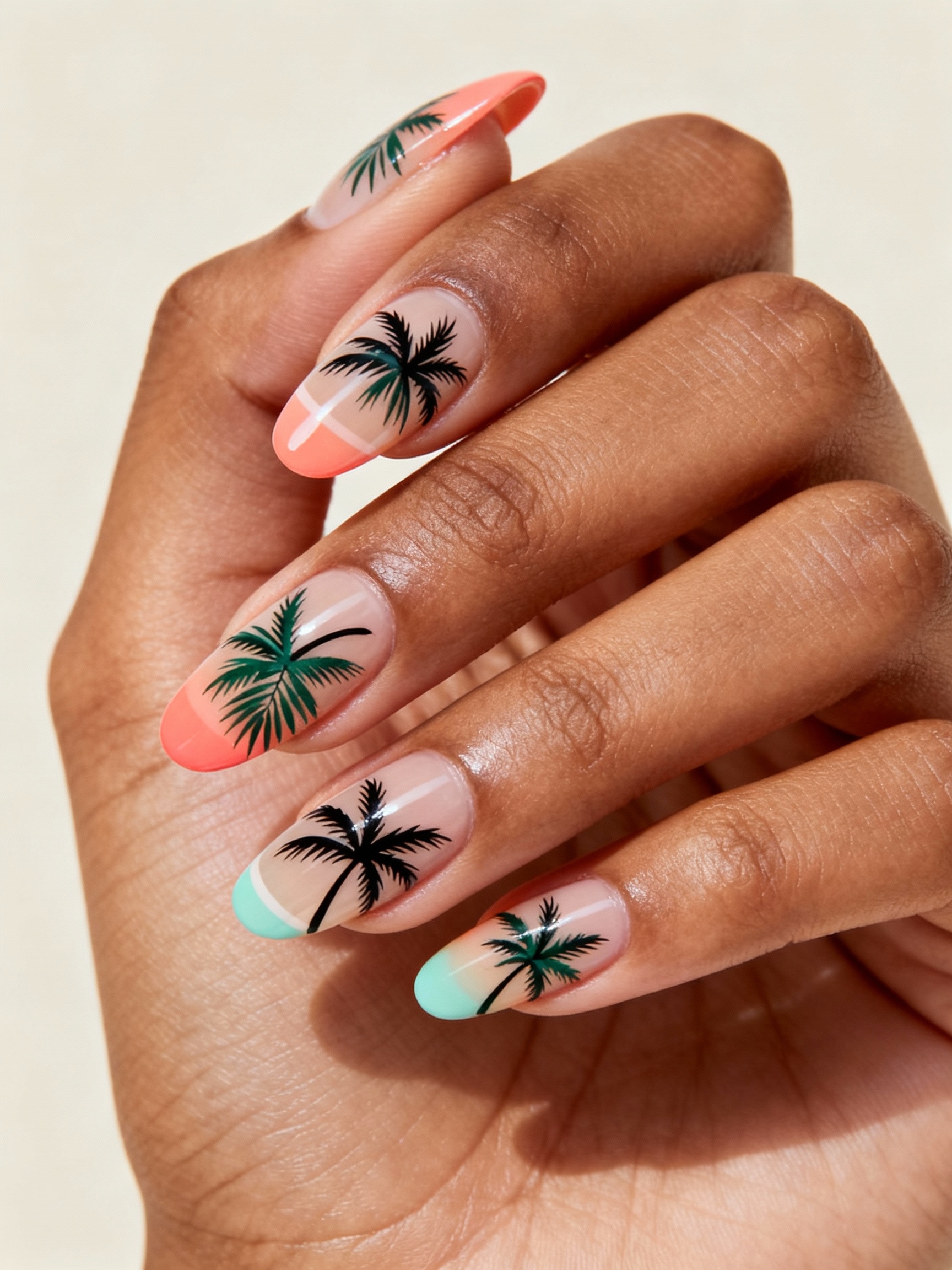 delicate palm frond glossy accents