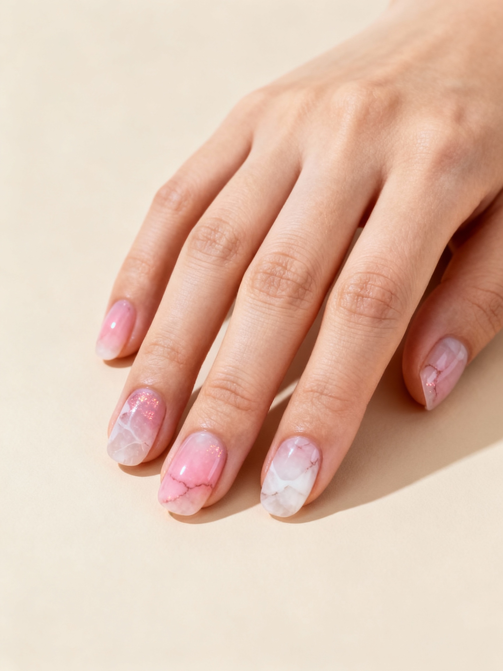 delicate pink marbled glow
