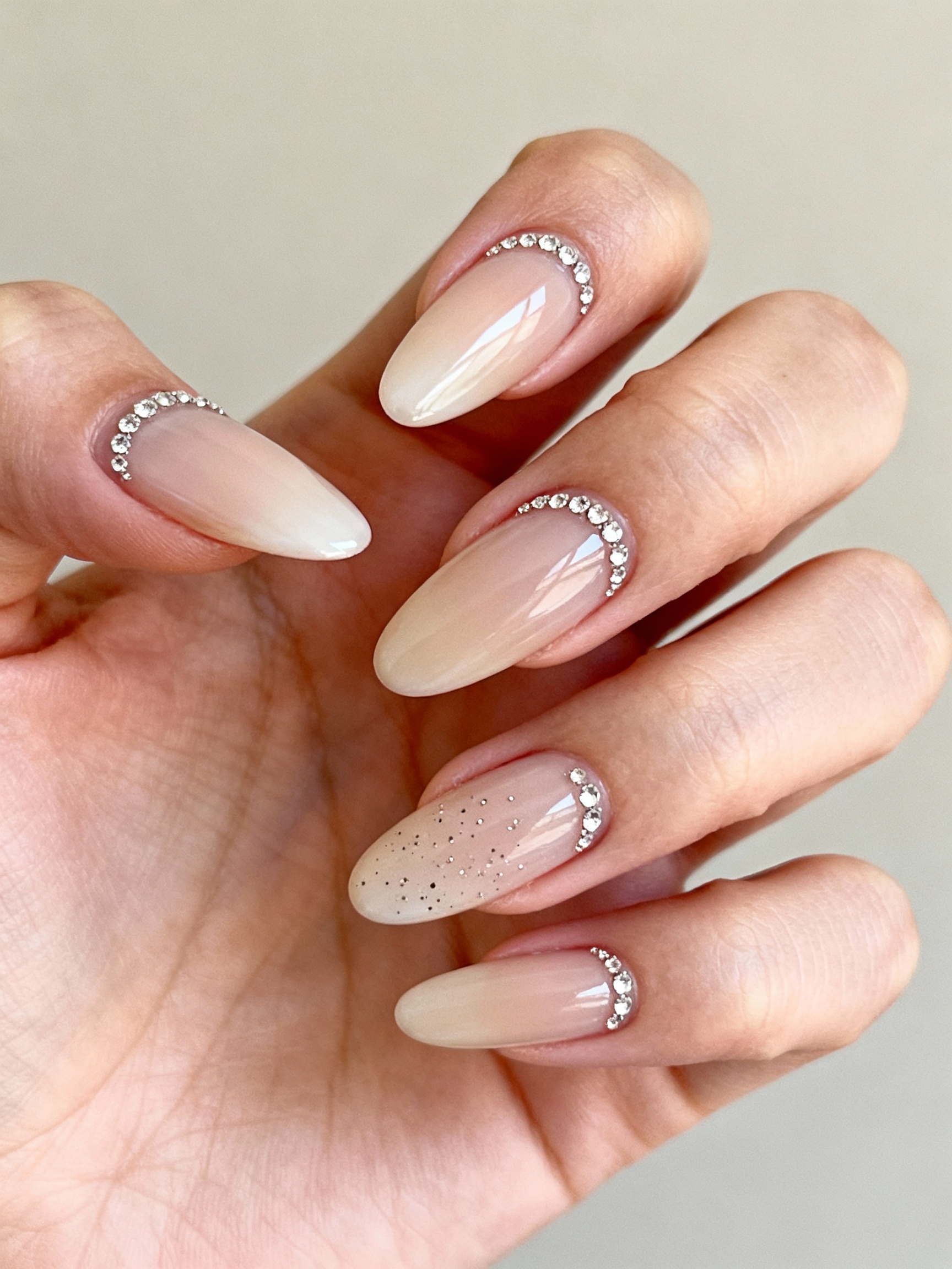 delicate scattered micro gemstone accents