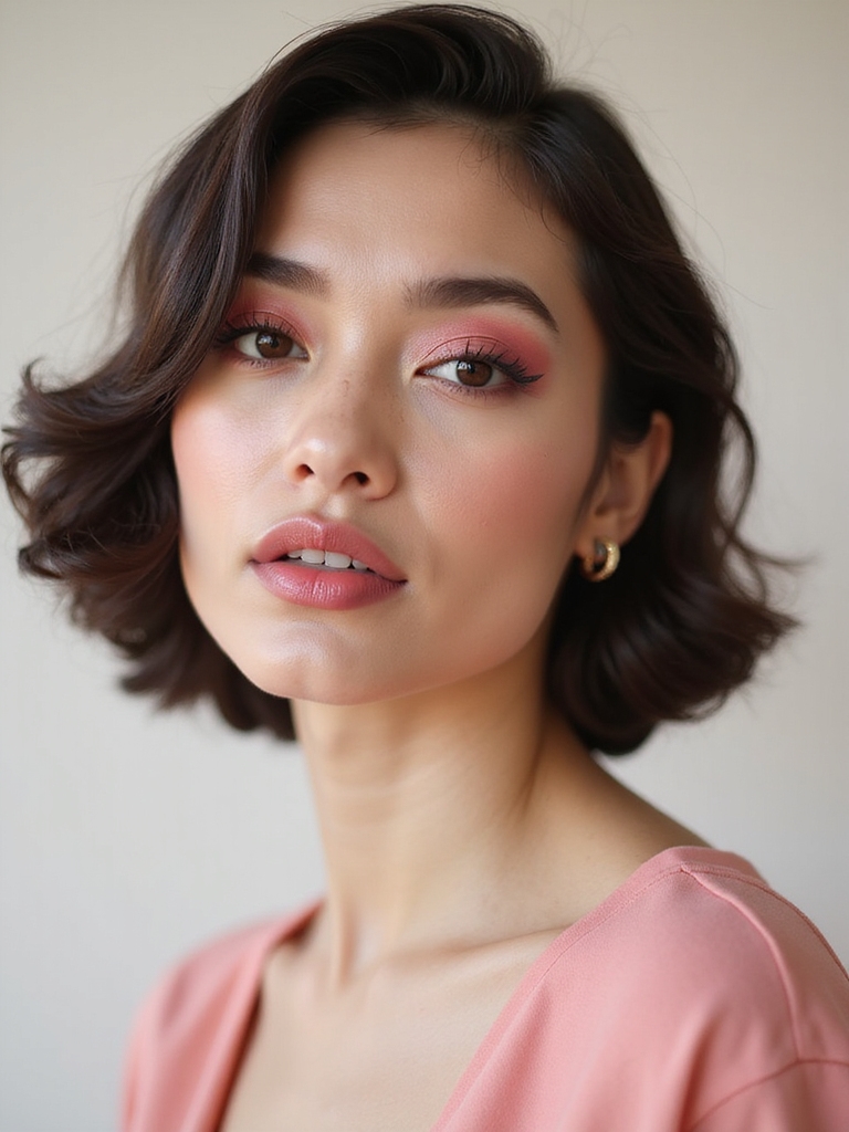 dewy rosy monochrome pink
