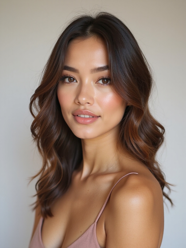 dewy satin base draped blush