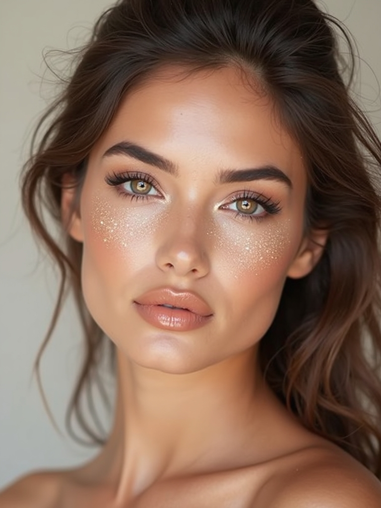 dewy sparkly glassy finish
