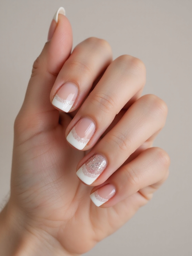 diamond dusted classic french tips