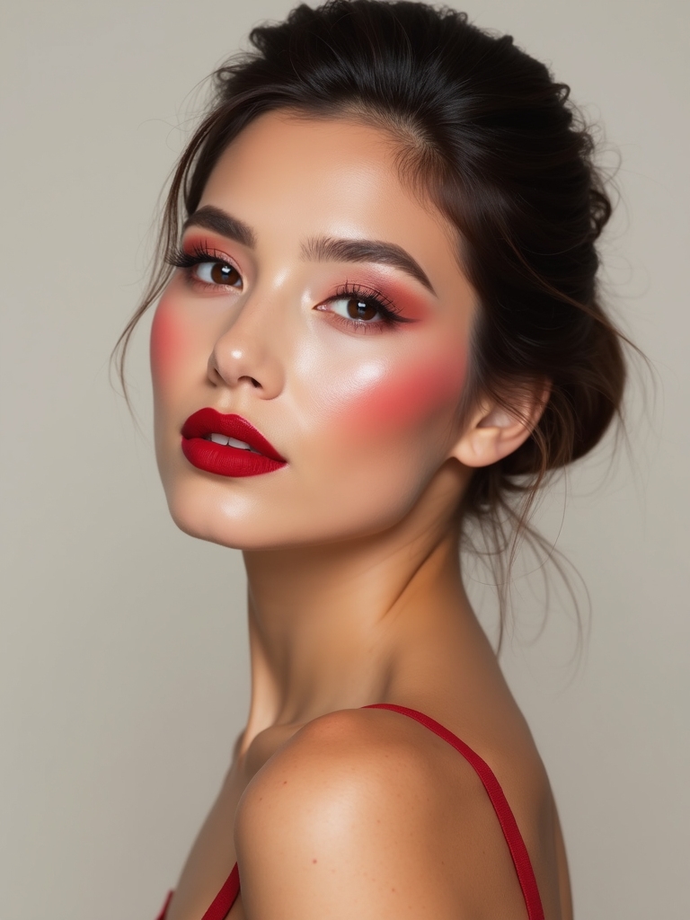 draped sculpted red blush
