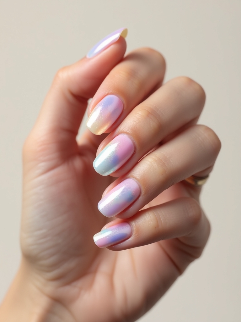 dreamy pastel halo ombre