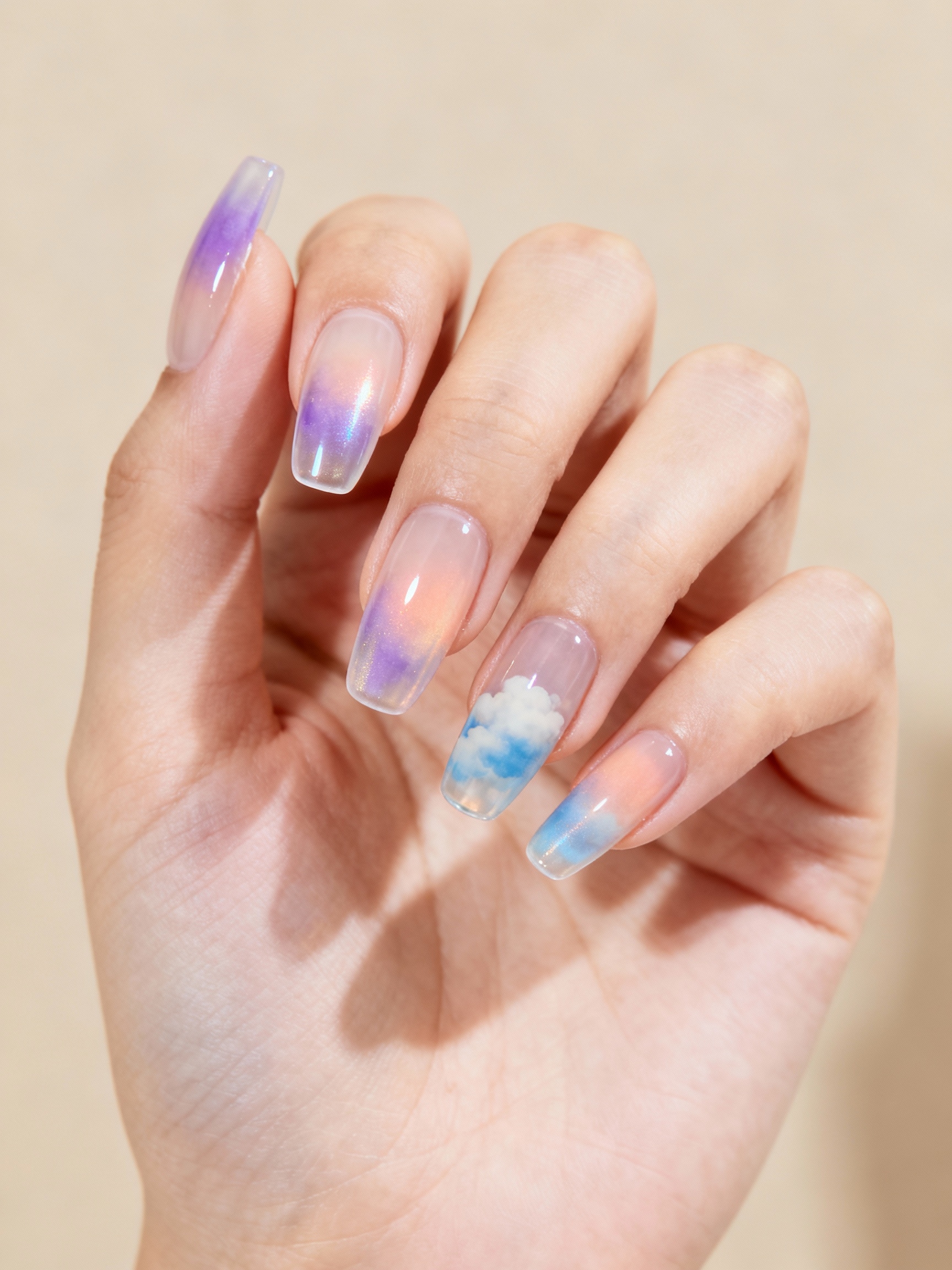 dreamy translucent halo ombr
