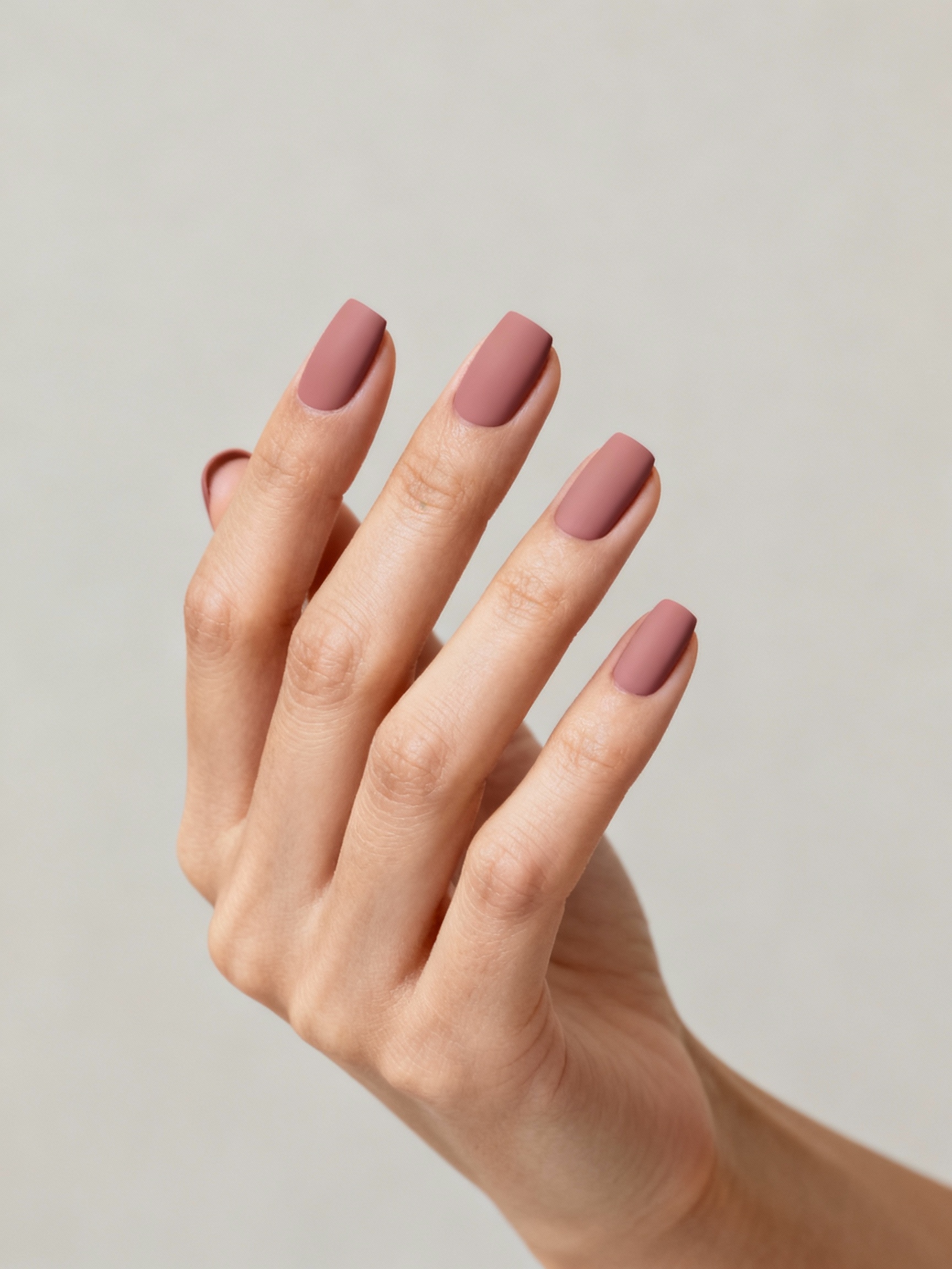 dusty rose matte nails