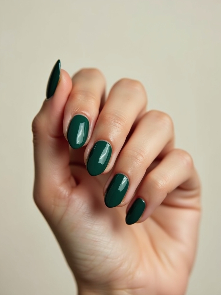 emerald almond nails with gold