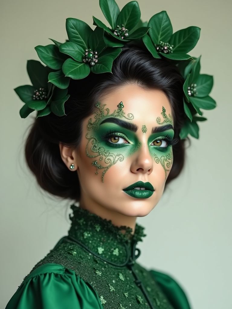 emerald vine adorned catrina makeup